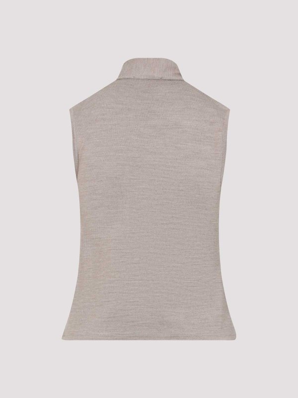 LEMAIRE: cardigans online - Asymmetrical Sleeveless Cardigan