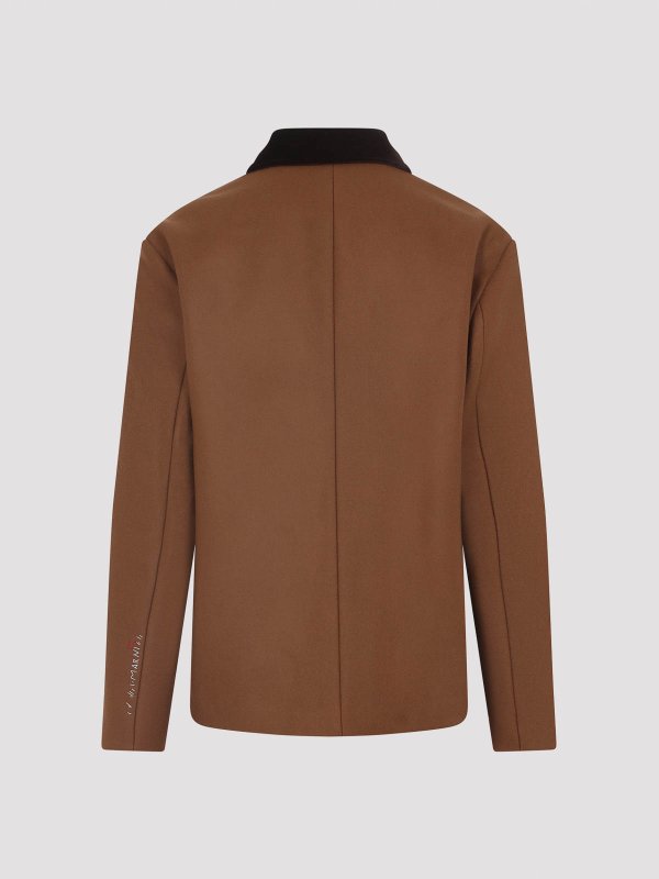 Marni: casual jackets online - Double Splittable Wool Felt Workwear Jacket