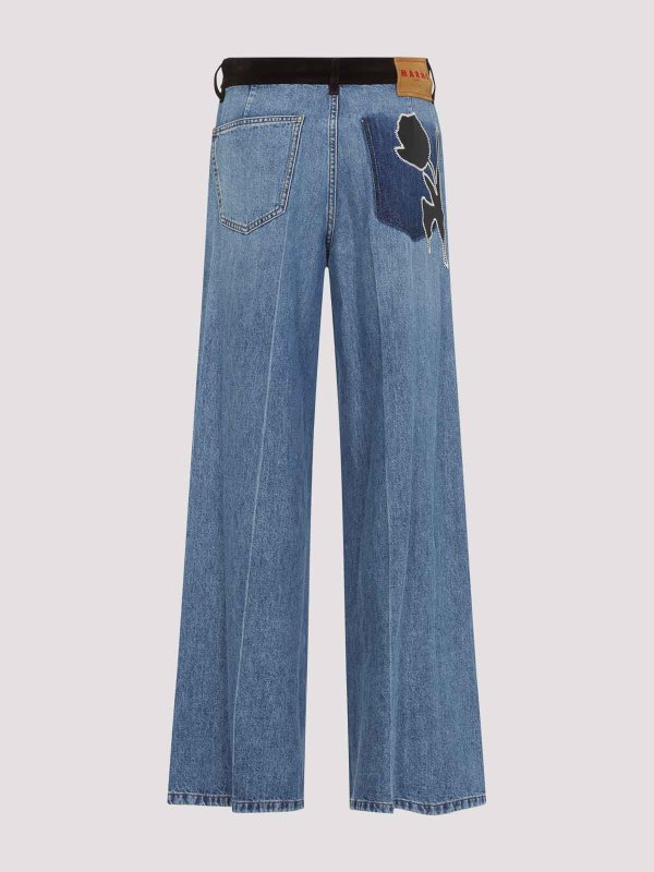 Marni: jeans dritti, a sigaretta online - Jeans a 5 tazze in denim toro lavati