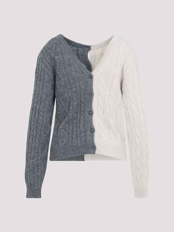 MOSCHINO: cardigans online - Bicolor Cardigan