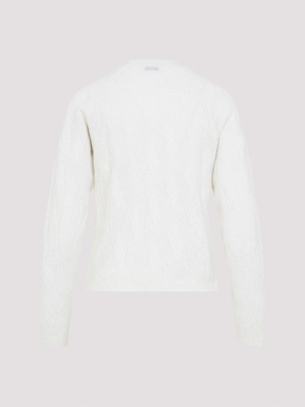 PESERICO: Suéteres con cuello pico online - Suéter Cuello Redondo - Blanco