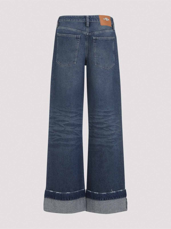 SIMONE ROCHA: straight leg jeans online - Distressed Straight Leg Jeans