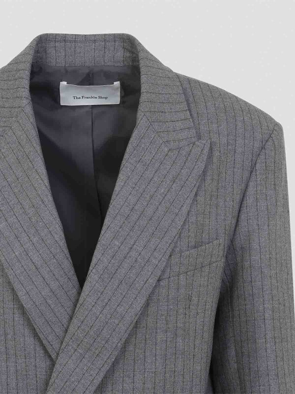 Newark Pinstripe Double Breasted Blazer shop online: THE FRANKIE SHOP