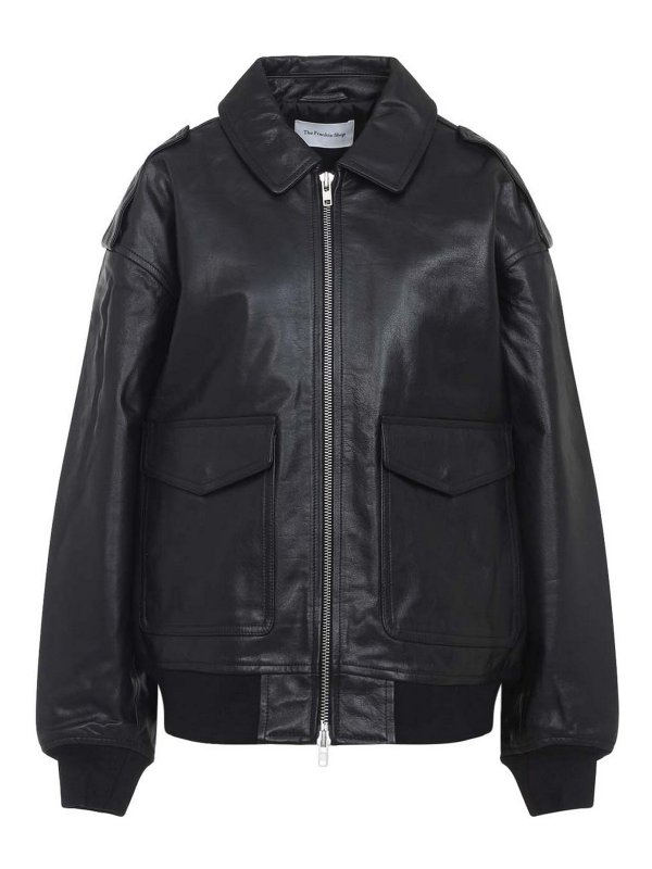 THE FRANKIE SHOP: leather jacket - Viper Leather Jacket