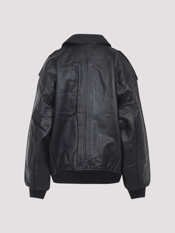 THE FRANKIE SHOP: leather jacket online - Viper Leather Jacket
