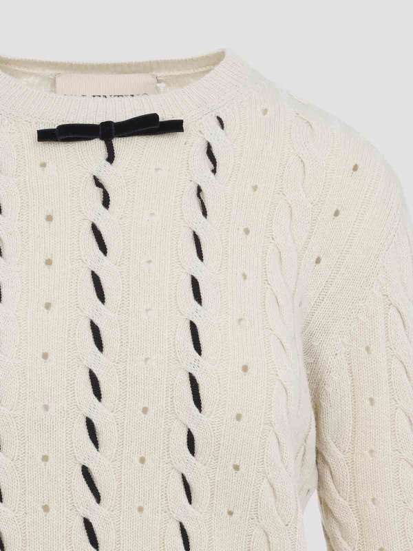 Rundhalspullover - Weiß shop online: VALENTINO