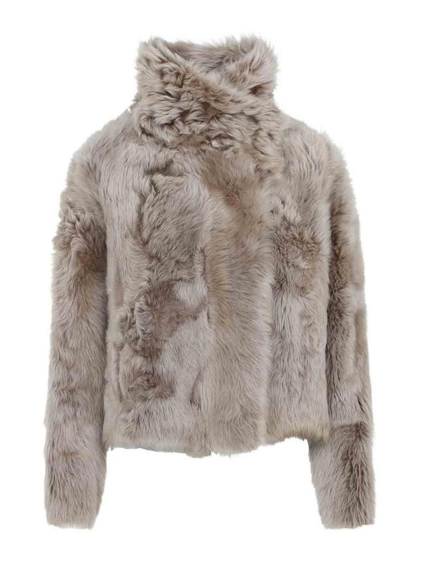 YVES SALOMON: レザージャケット - レザージャケット - 白