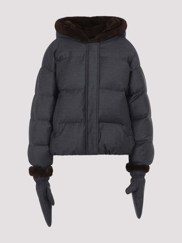 YVES SALOMON: ダウン・ハイテクジャケット online - ダウンジャケット - ダークグレー