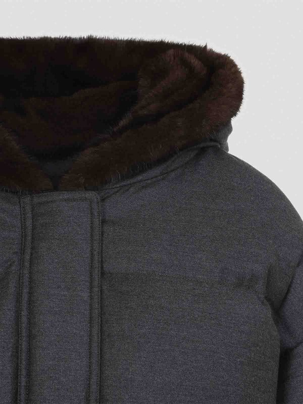 ダウンジャケット - ダークグレー shop online: YVES SALOMON