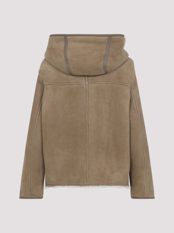 YVES SALOMON: レザージャケット online - レザージャケット - ベージュ