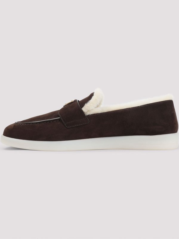 PRADA: flat shoes online - Calf Leather Loafers