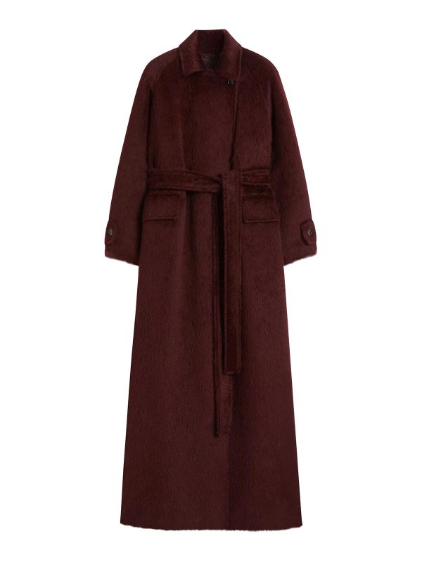 Max Mara: Knielange Mäntel - Knielanger Mantel - Dunkelrot