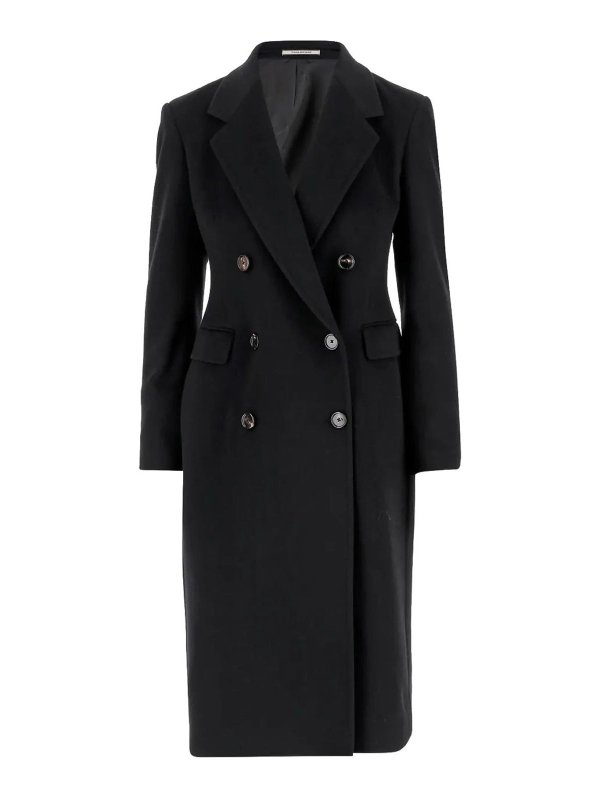 TAGLIATORE: knee length coats - Black coat