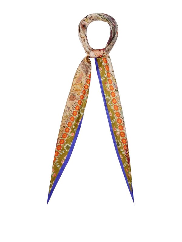 PIERRE-LOUIS MASCIA: Stoles & Shawls - Aloe 65x120 blue border