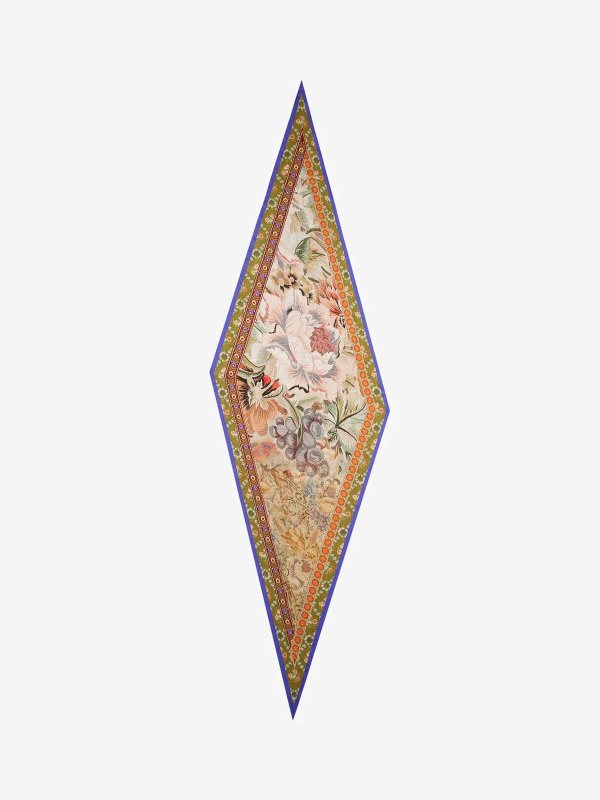 PIERRE-LOUIS MASCIA: Stoles & Shawls online - Aloe 65x120 blue border