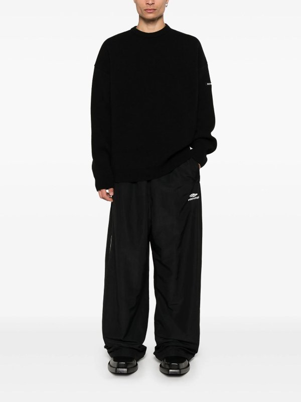 The Best Shops BALENCIAGA: Strickpullover mit Rundhalsausschnitt - Rundhalspullover - Schwarz