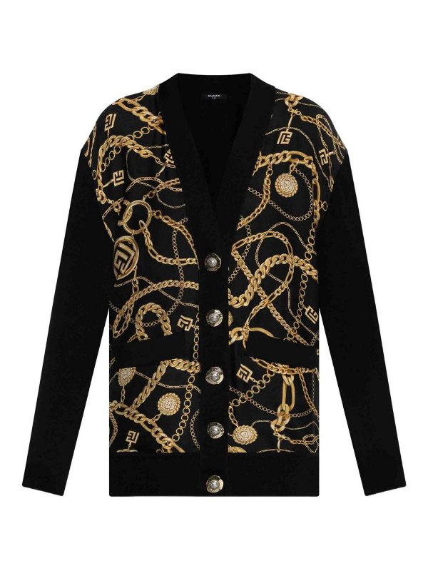 Balmain: cardigans - Oversized Mid-Length