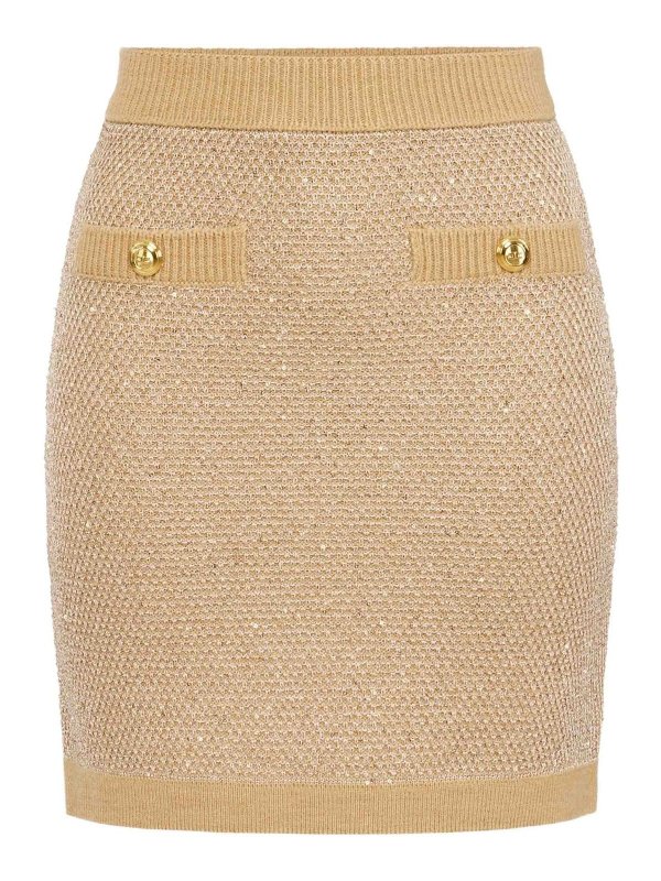 ELISABETTA FRANCHI: Jupes midi et au genou - Jupe Midi - Beige