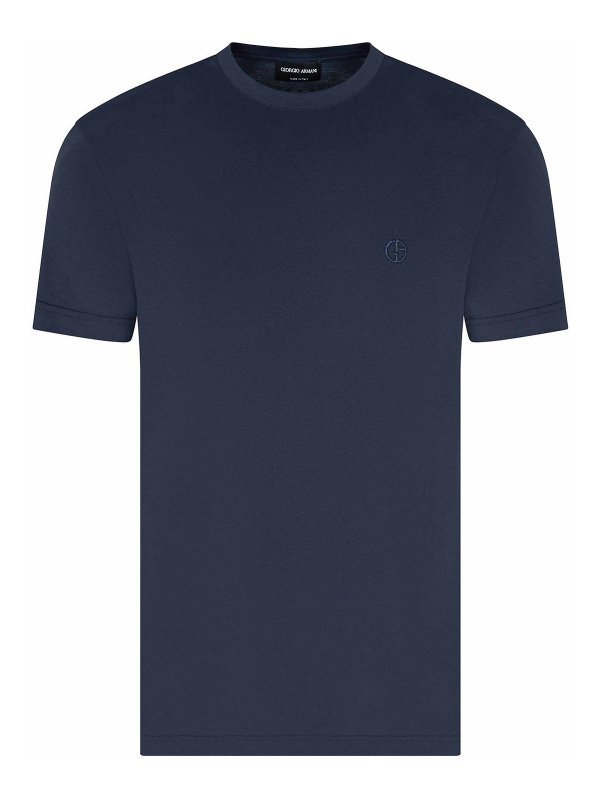GIORGIO ARMANI: t-shirts - T-Shirt Girocollo In Cotone Asv