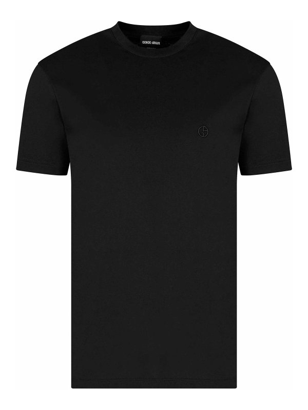 GIORGIO ARMANI: t-shirts - T-Shirt Girocollo In Cotone Asv