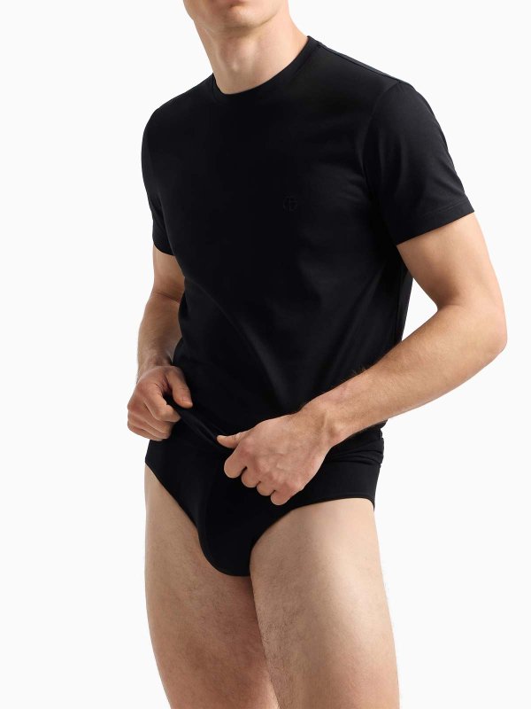 GIORGIO ARMANI: t-shirts online - T-Shirt Girocollo In Cotone Asv