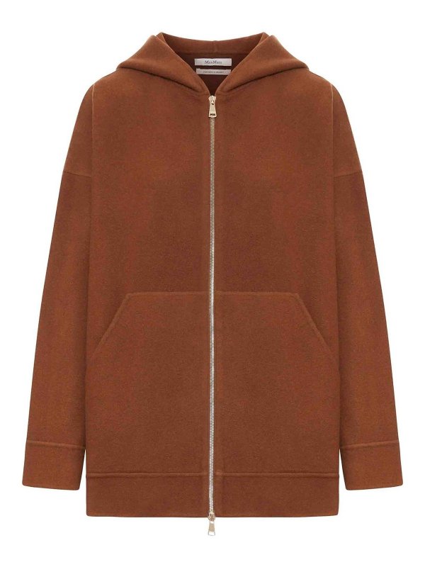 Max Mara: Sudaderas y suéteres - Sudadera - Marrón