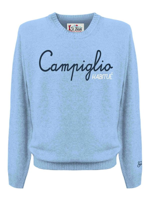 MC2 SAINT BARTH: Strickpullover mit Rundhalsausschnitt - Rundhalspullover - Hellblau