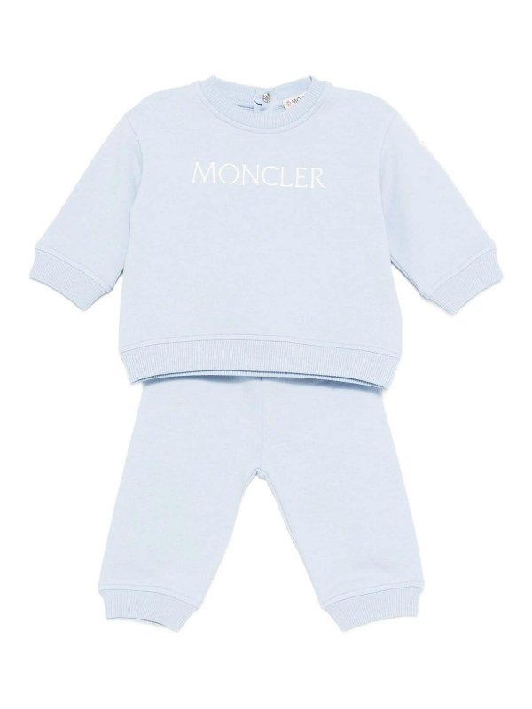 MONCLER: Suéteres con cuello pico - Suéter Cuello Redondo - Azul Claro