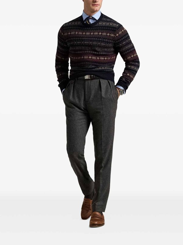 POLO RALPH LAUREN: Pull col rond online - Pull Col Rond - Bleu Foncé