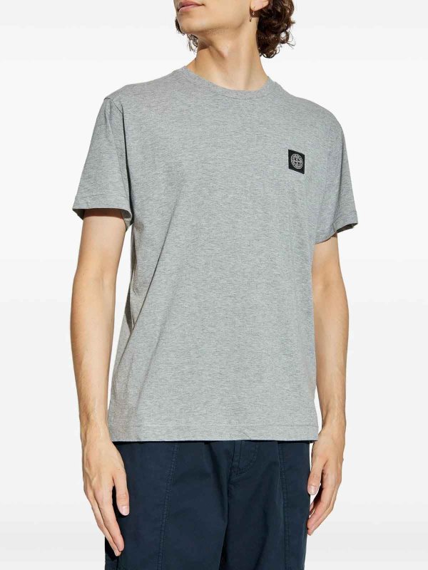 The Best Shops STONE ISLAND: T-shirts - T-Shirt - Silber