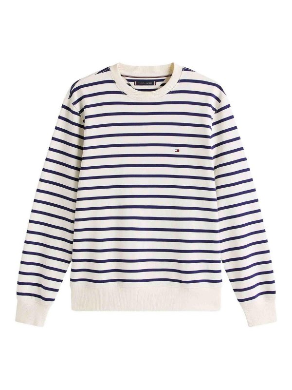 TOMMY HILFIGER: maglia collo rotondo - Essential Terry Stripe Creewnack