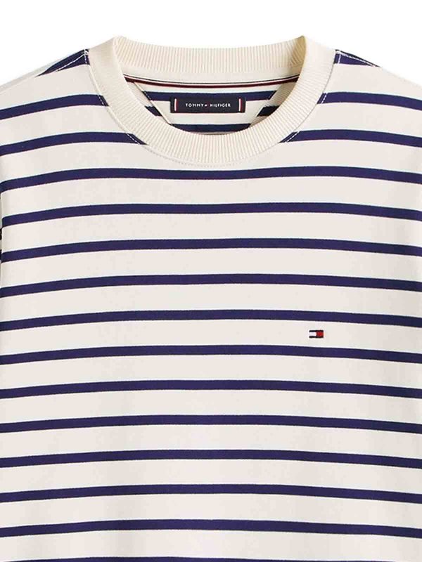 TOMMY HILFIGER: maglia collo rotondo online - Essential Terry Stripe Creewnack