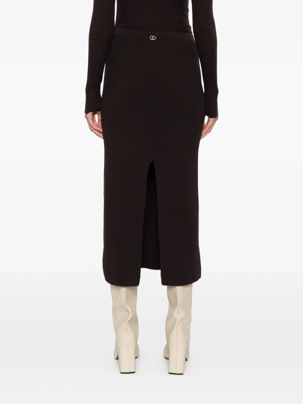 膝丈/ミディスカート - 黒 shop online: TWINSET