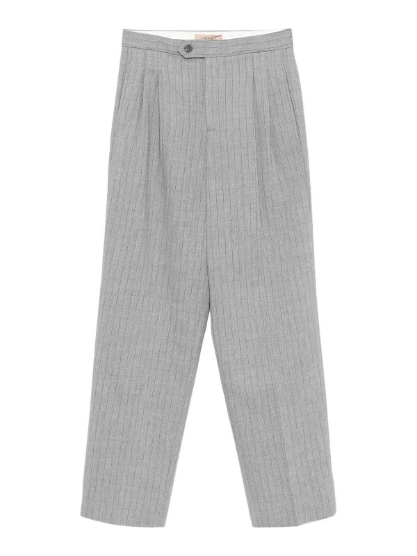 TWINSET: Pantalons casual - Pantalons Décontractés - Gris