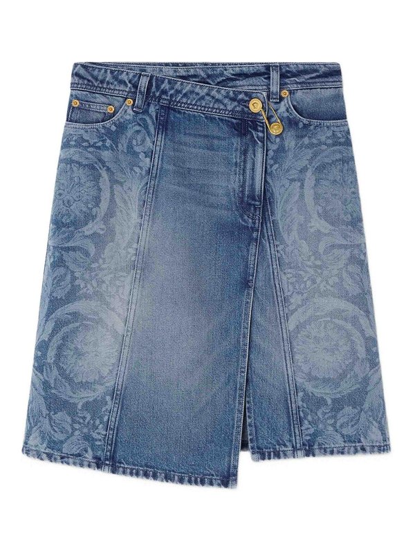 VERSACE: Knee length skirts & Midi - Denim skirt
