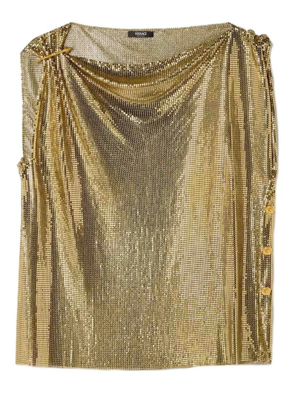 VERSACE: blouses - Metallic network blouse