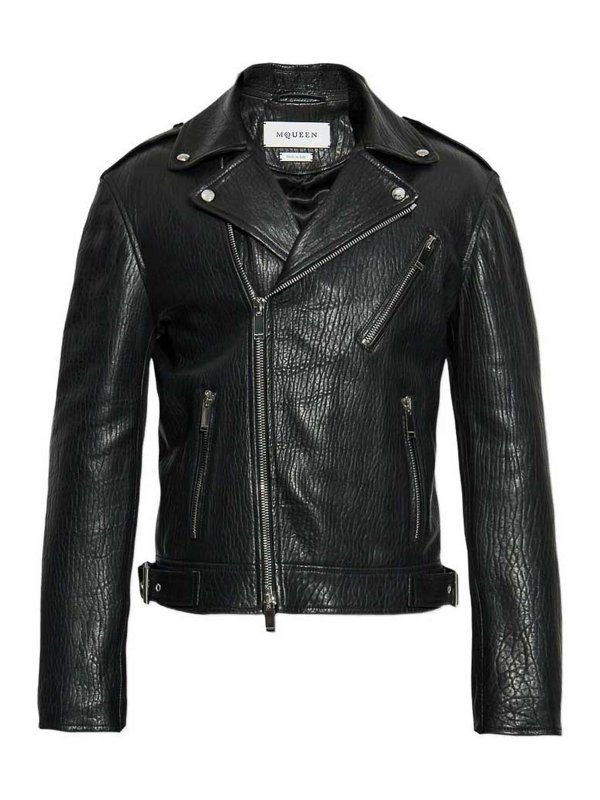 ALEXANDER MCQUEEN: leather jacket - Outerwear