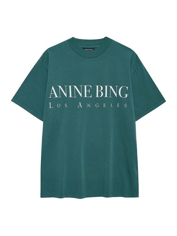 ANINE BING: T-shirts - T-Shirt - Vert