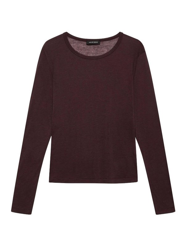 ANINE BING: Strickpullover mit Rundhalsausschnitt - Rundhalspullover - Braun