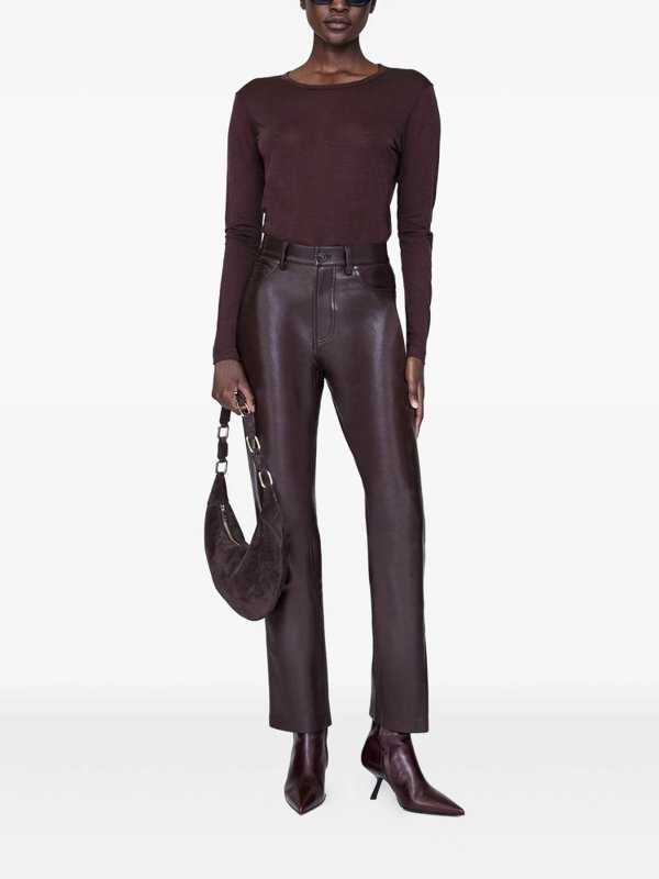 The Best Shops ANINE BING: Strickpullover mit Rundhalsausschnitt - Rundhalspullover - Braun