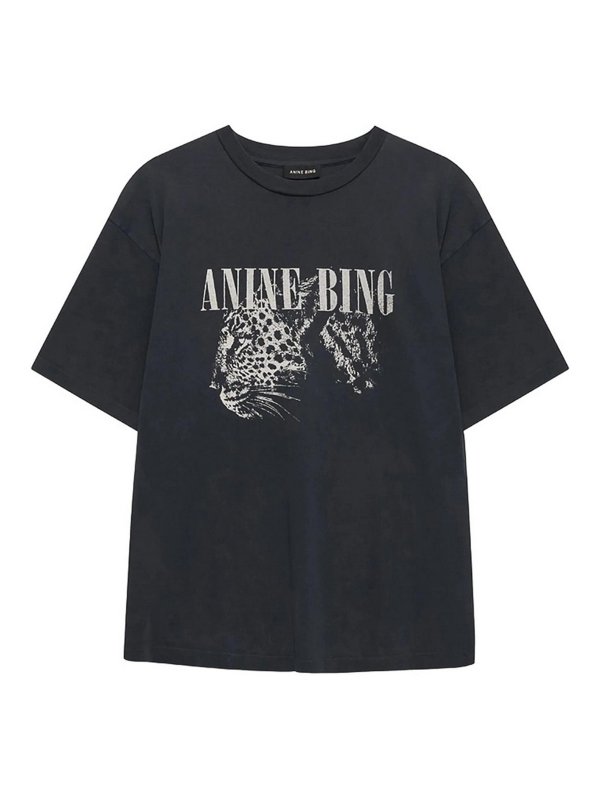 ANINE BING: T-shirts - T-Shirt - Schwarz