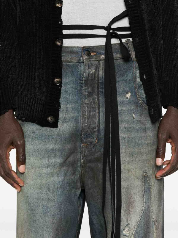 ANN DEMEULEMEESTER: ベルボトムジーンズ online - フレアジーンズ - ブルー