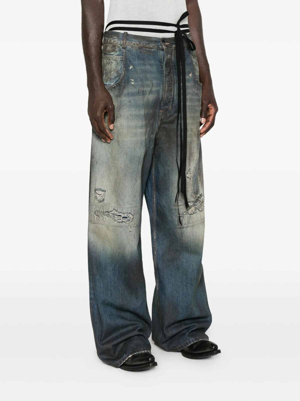 The Best Shops ANN DEMEULEMEESTER: ベルボトムジーンズ - フレアジーンズ - ブルー