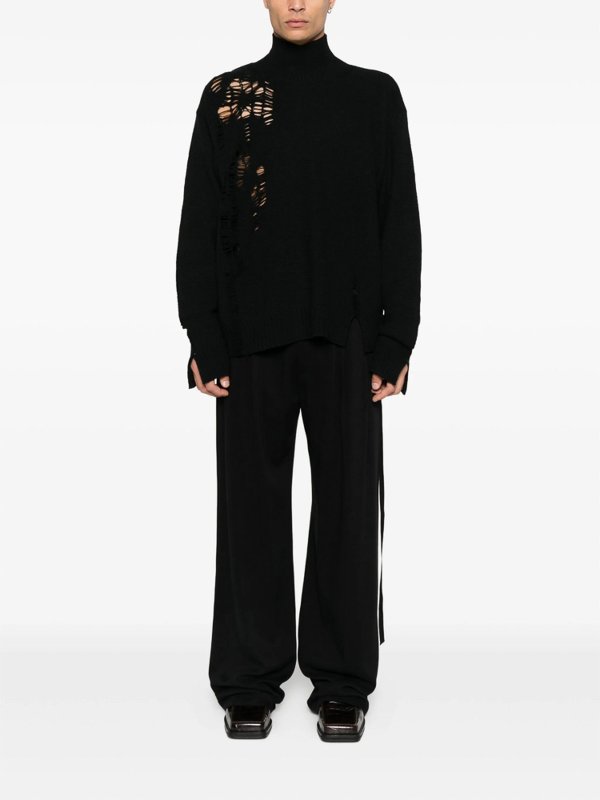 ANN DEMEULEMEESTER: Pull col rond online - Pull Col Rond - Noir