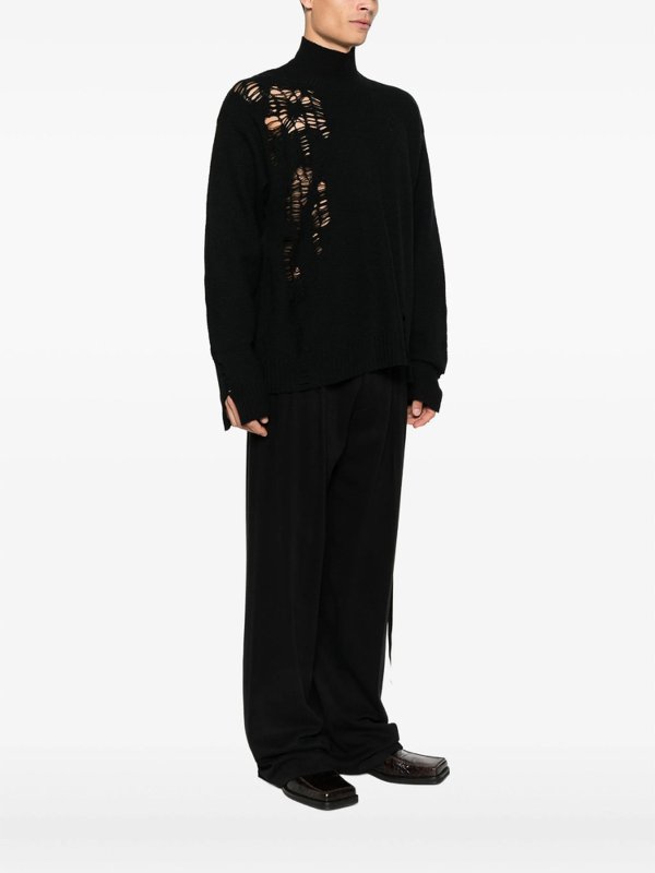 The Best Shops ANN DEMEULEMEESTER: Pull col rond - Pull Col Rond - Noir