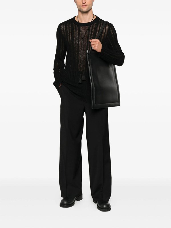 ANN DEMEULEMEESTER: Pull col rond online - Pull Col Rond - Noir