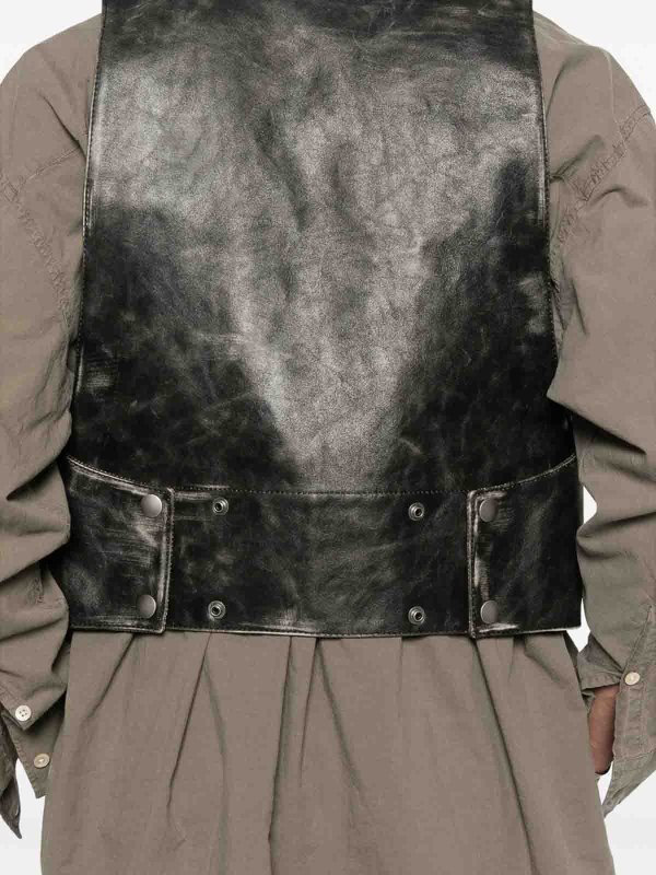 The Best Shops ANN DEMEULEMEESTER: レザーコート - レザーコート - 黒