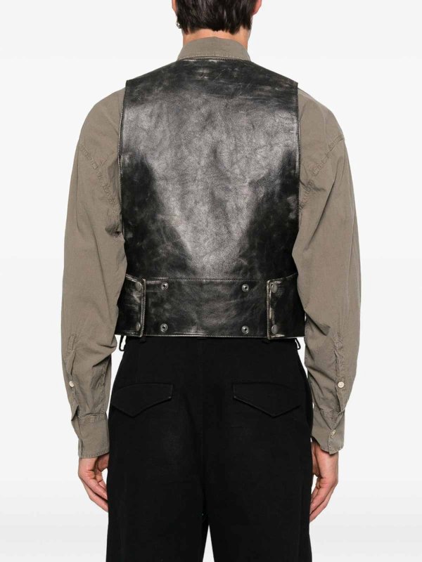 ANN DEMEULEMEESTER buy online レザーコート - 黒