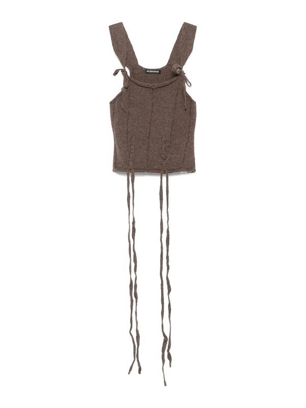ANN DEMEULEMEESTER: Tops y camisetas sin mangas - Top - Marrón