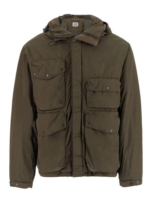 C.P. COMPANY: ダウン・ハイテクジャケット - ダウンジャケット - 緑